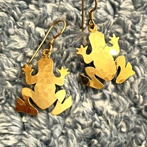 Wild Byrde Goldtone Frog Earrings